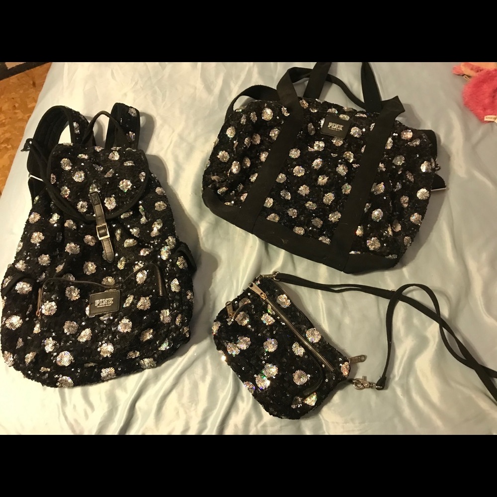 Victoria’s Secret pink bling bags